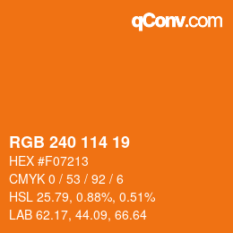 Color code: RGB 240 114 19 | qconv.com