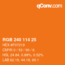 Código de color: RGB 240 114 25 | qconv.com