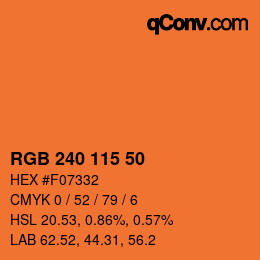 Color code: RGB 240 115 50 | qconv.com