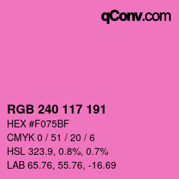 Código de color: RGB 240 117 191 | qconv.com