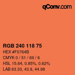 カラーコード: RGB 240 118 75 | qconv.com