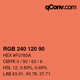 Color code: RGB 240 120 90 | qconv.com