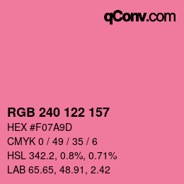 颜色代码: RGB 240 122 157 | qconv.com