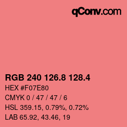 カラーコード: RGB 240 126.8 128.4 | qconv.com