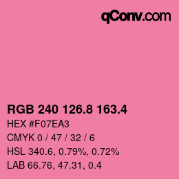 カラーコード: RGB 240 126.8 163.4 | qconv.com