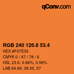 カラーコード: RGB 240 126.8 53.4 | qconv.com