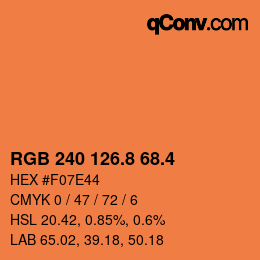 カラーコード: RGB 240 126.8 68.4 | qconv.com