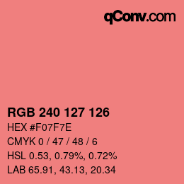 Color code: RGB 240 127 126 | qconv.com