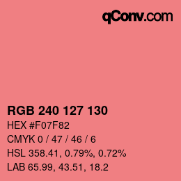 カラーコード: RGB 240 127 130 | qconv.com