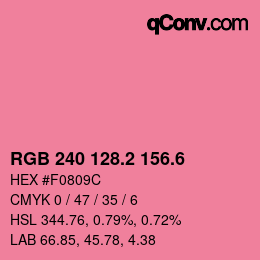 カラーコード: RGB 240 128.2 156.6 | qconv.com