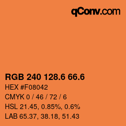 カラーコード: RGB 240 128.6 66.6 | qconv.com