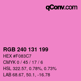 Color code: RGB 240 131 199 | qconv.com