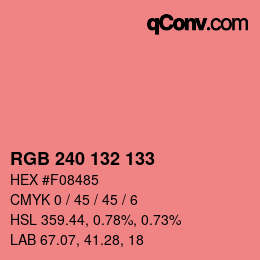 Color code: RGB 240 132 133 | qconv.com