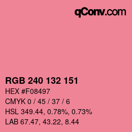 Color code: RGB 240 132 151 | qconv.com