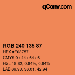 颜色代码: RGB 240 135 87 | qconv.com