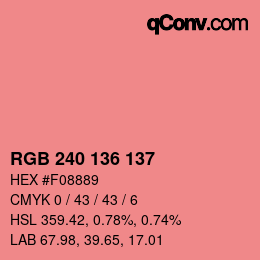 Color code: RGB 240 136 137 | qconv.com