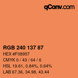 Color code: RGB 240 137 87 | qconv.com