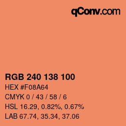 Código de color: RGB 240 138 100 | qconv.com