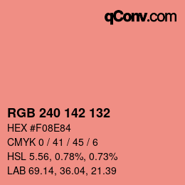 Color code: RGB 240 142 132 | qconv.com
