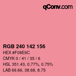 Color code: RGB 240 142 156 | qconv.com