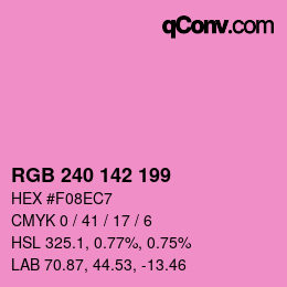 Color code: RGB 240 142 199 | qconv.com