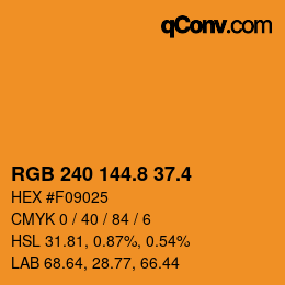カラーコード: RGB 240 144.8 37.4 | qconv.com
