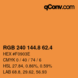 カラーコード: RGB 240 144.8 62.4 | qconv.com