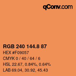 カラーコード: RGB 240 144.8 87 | qconv.com