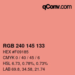 Farbcode: RGB 240 145 133 | qconv.com