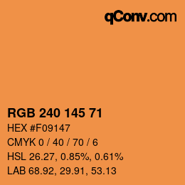 Color code: RGB 240 145 71 | qconv.com