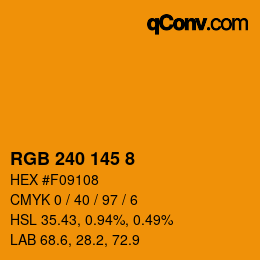 Farbcode: RGB 240 145 8 | qconv.com