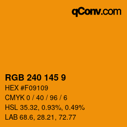 Color code: RGB 240 145 9 | qconv.com