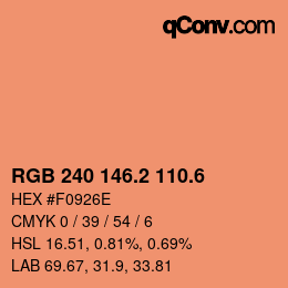 カラーコード: RGB 240 146.2 110.6 | qconv.com