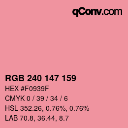 Código de color: RGB 240 147 159 | qconv.com