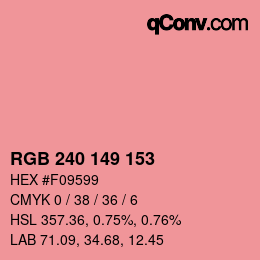 Color code: RGB 240 149 153 | qconv.com