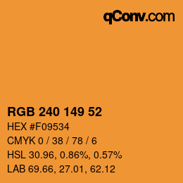 Color code: RGB 240 149 52 | qconv.com