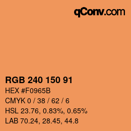 Código de color: RGB 240 150 91 | qconv.com