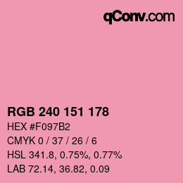 Color code: RGB 240 151 178 | qconv.com