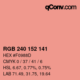 Color code: RGB 240 152 141 | qconv.com