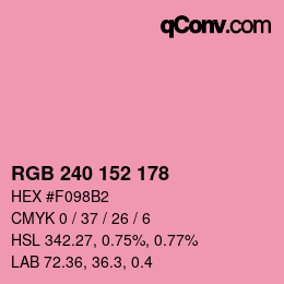 カラーコード: RGB 240 152 178 | qconv.com