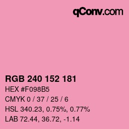 カラーコード: RGB 240 152 181 | qconv.com