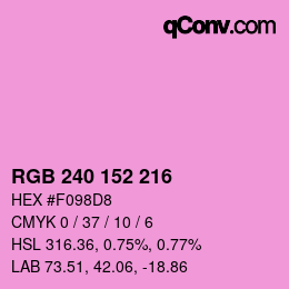 Código de color: RGB 240 152 216 | qconv.com