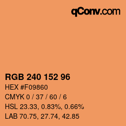 Color code: RGB 240 152 96 | qconv.com