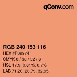 Color code: RGB 240 153 116 | qconv.com