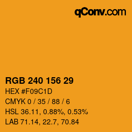 Farbcode: RGB 240 156 29 | qconv.com