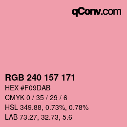Color code: RGB 240 157 171 | qconv.com