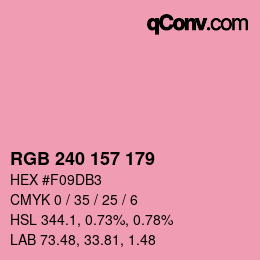 Color code: RGB 240 157 179 | qconv.com