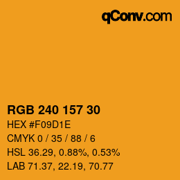 Color code: RGB 240 157 30 | qconv.com