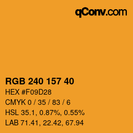 Color code: RGB 240 157 40 | qconv.com