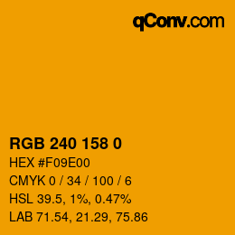 Color code: RGB 240 158 0 | qconv.com
